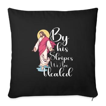 Jesus Christianity God Praying Prayer Pastor - Sofakissenbezug 45 x 45 cm - Schwarz - Vorne
