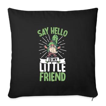 Nains de jardin Amant de gnome Jardinage drôle de gnome - Housse de coussin décorative 45 x 45 cm - noir - Devant