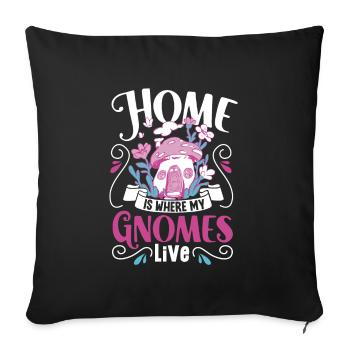 Garden Gnomes Gnome Lover Funny Gnome Gardening - Sofa pillowcase 17,3'' x 17,3'' (45 x 45 cm) - black - Front