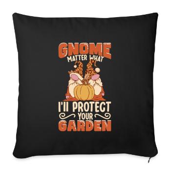 Nains de jardin Amant de gnome Jardinage drôle de gnome - Housse de coussin décorative 45 x 45 cm - noir - Devant