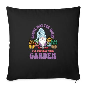 Gnomes de jardin Gnome Amant Drôle de Gnome Jardinage - Housse de coussin décorative 45 x 45 cm - noir - Devant