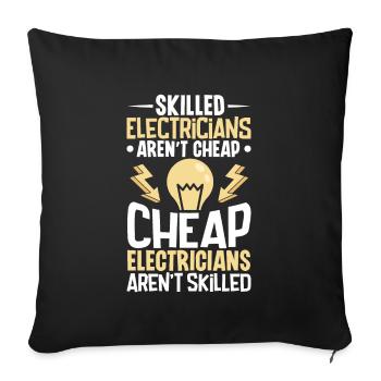 Electrician Electrical Engineer Lineman Electrical - Sofa pillowcase 17,3'' x 17,3'' (45 x 45 cm) - black - Front