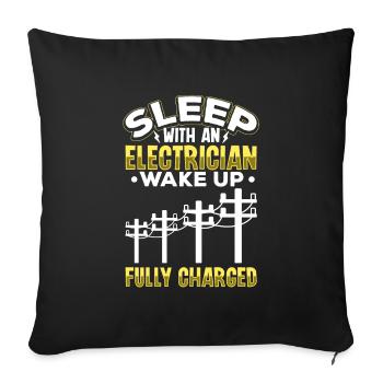 Electrician Electrical Engineer Lineman Electrical - Sofa pillowcase 17,3'' x 17,3'' (45 x 45 cm) - black - Front