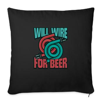 Electrician Electrical Engineer Lineman Electrical - Sofa pillowcase 17,3'' x 17,3'' (45 x 45 cm) - black - Front
