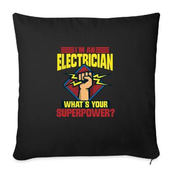 Electrician Electrical Engineer Lineman Electrical - Sofa pillowcase 17,3'' x 17,3'' (45 x 45 cm) - black - Front