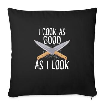 Chef Cook Kitchen Restaurant Knives Cookout - Sofa pillowcase 17,3'' x 17,3'' (45 x 45 cm) - black - Front