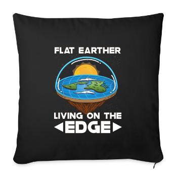 Théorie de la Terre plate Terre plate Armée de la Terre plate Terre - Housse de coussin décorative 45 x 45 cm - noir - Devant