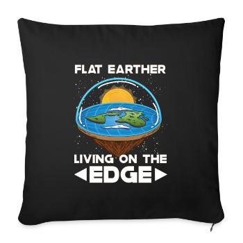 Théorie de la Terre plate Terre plate Armée de la Terre plate Terre - Housse de coussin décorative 45 x 45 cm - noir - Devant