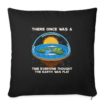 Théorie de la Terre plate Terre plate Armée de la Terre plate Terre - Housse de coussin décorative 45 x 45 cm - noir - Devant