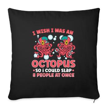 Octopus Marine Animals Sea Creature Squid Gift - Sofakissenbezug 45 x 45 cm - Schwarz - Vorne