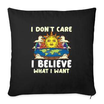 Théorie de la Terre plate Terre plate Armée de la Terre plate Terre - Housse de coussin décorative 45 x 45 cm - noir - Devant
