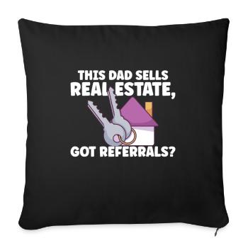 Agent immobilier Agent immobilier Clôture de maison Investisseur - Housse de coussin décorative 45 x 45 cm - noir - Devant