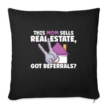 Agent immobilier Agent immobilier Clôture de maison Investisseur - Housse de coussin décorative 45 x 45 cm - noir - Devant