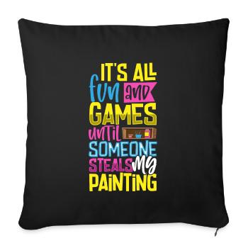 Artiste Peinture Peintre Art Couleur Art Professeur - Housse de coussin décorative 45 x 45 cm - noir - Devant