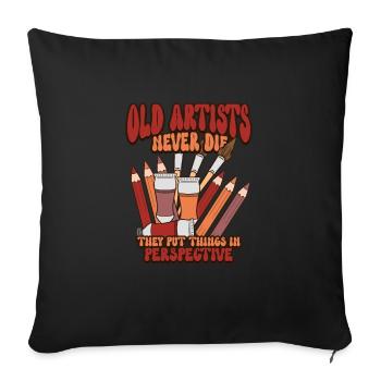 Künstler Malerei Maler Kunstfarbe Kunstlehrer - Sofakissenbezug 45 x 45 cm - Schwarz - Vorne