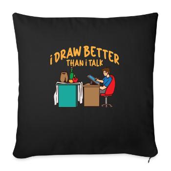 Artiste Peinture Peintre Art Couleur Art Professeur - Housse de coussin décorative 45 x 45 cm - noir - Devant