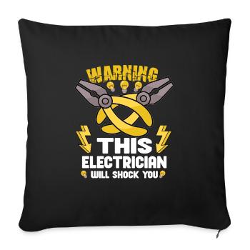 Electrician Electrical Engineer Lineman Electrical - Sofa pillowcase 17,3'' x 17,3'' (45 x 45 cm) - black - Front