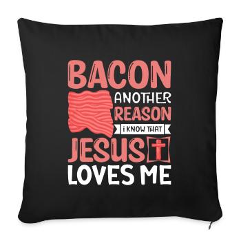 Amateurs de bacon Drôle de bacon Célèbre nourriture Keto - Housse de coussin décorative 45 x 45 cm - noir - Devant