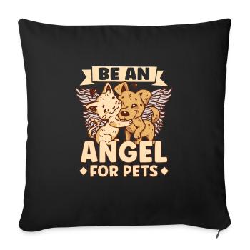 Animal RESCUE ANIMAL RIGHTS RESCUE Animal ADOPTION - Sofa pillowcase 17,3'' x 17,3'' (45 x 45 cm) - black - Front