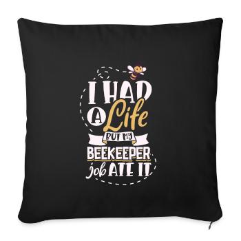 Honey Bee Beekeeping Beekeeper Honeybee Beekeeping - Sofa pillowcase 17,3'' x 17,3'' (45 x 45 cm) - black - Front