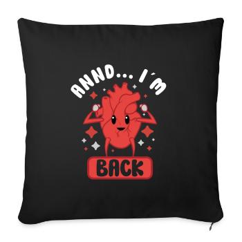 Heart Attack Open Heart Surgery Heart Surgery Gift - Sofa pillowcase 17,3'' x 17,3'' (45 x 45 cm) - black - Front