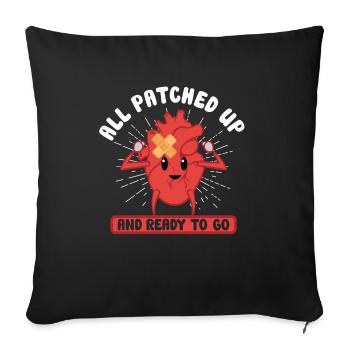 Open Heart Surgery Heart Surgery Survivor Gift - Sofa pillowcase 17,3'' x 17,3'' (45 x 45 cm) - black - Front