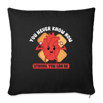 Heart Attack Open Heart Surgery Heart Surgery Gift - Sofa pillowcase 17,3'' x 17,3'' (45 x 45 cm) - black - Front
