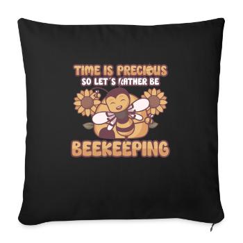 Abeille mellifère Apiculture Apiculteur Apiculture - Housse de coussin décorative 45 x 45 cm - noir - Devant