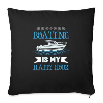 Boating Dad Boat Captain Pontoon Sailor Cruising - Sofakissenbezug 45 x 45 cm - Schwarz - Vorne