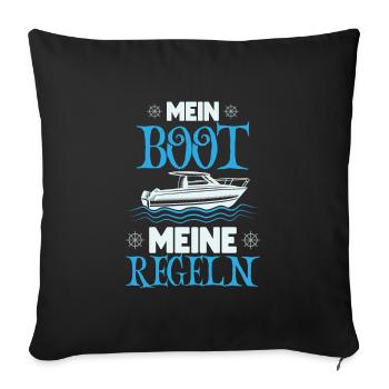 Boating Dad Boat Captain Pontoon Sailor Cruising - Sofakissenbezug 45 x 45 cm - Schwarz - Vorne
