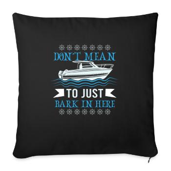 Bateau papa Capitaine Pontoon Sailor Croisière - Housse de coussin décorative 45 x 45 cm - noir - Devant