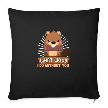 Beaver Fan Beaver Lovers Funny Beaver Gift - Housse de coussin décorative 45 x 45 cm - noir - Devant
