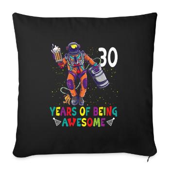30th Birthday Astronaut Astronomy Solar System - Sofakissenbezug 45 x 45 cm - Schwarz - Vorne