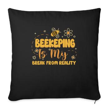 Honey beekeeping Beekeepers Honey bee apiary - Sofa pillowcase 17,3'' x 17,3'' (45 x 45 cm) - black - Front