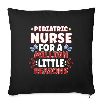 Pediatric Nurse Pediatric Nursing Tiny Human Nurse - Sofakissenbezug 45 x 45 cm - Schwarz - Vorne
