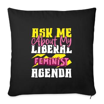 Féminisme Girl Power Pro-choix Pro avortement - Housse de coussin décorative 45 x 45 cm - noir - Devant