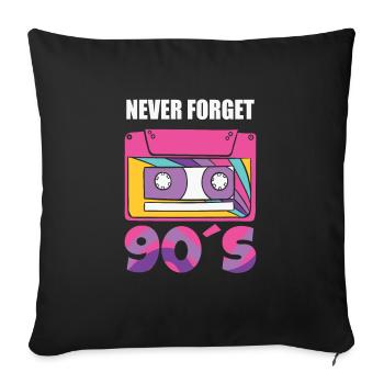 Cassette Type Vintage Cassette Retro Cassette Love - Sofa pillowcase 17,3'' x 17,3'' (45 x 45 cm) - black - Front