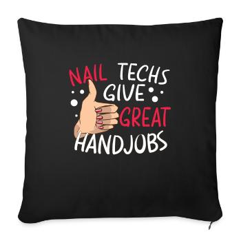 Nail Tech Nail Technician Manicurist Nails Artist - Sofa pillowcase 17,3'' x 17,3'' (45 x 45 cm) - black - Front