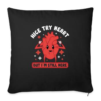 Open Heart Surgery Heart Surgery Survivor Gift - Sofa pillowcase 17,3'' x 17,3'' (45 x 45 cm) - black - Front