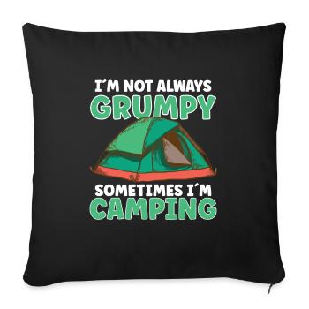 Scout Camping Outdoor Campfire Hiking Backpacking - Sofakissenbezug 45 x 45 cm - Schwarz - Vorne