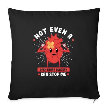 Crise cardiaque Chirurgie à cœur ouvert Chirurgie cardiaque Cadeau - Housse de coussin décorative 45 x 45 cm - noir - Devant