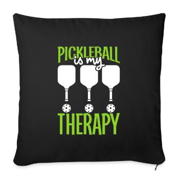 Pickleball Player Pickleball Paddle Pickleball - Sofa pillowcase 17,3'' x 17,3'' (45 x 45 cm) - black - Front