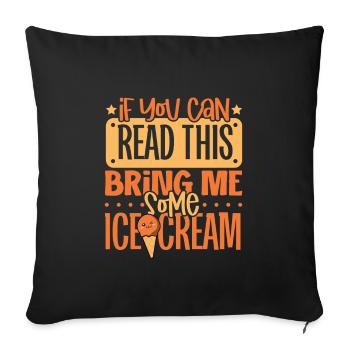 Eiscreme-liebhaber-lustiges Eis Ich Liebe Eiscreme - Sofakissenbezug 45 x 45 cm - Schwarz - Vorne