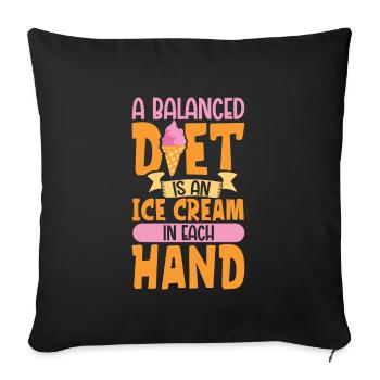 Eiscreme-liebhaber-lustiges Eis Ich Liebe Eiscreme - Sofakissenbezug 45 x 45 cm - Schwarz - Vorne