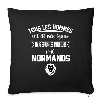 Homme normand normandie humour maillot drôle - Housse de coussin décorative 45 x 45 cm - noir - Devant