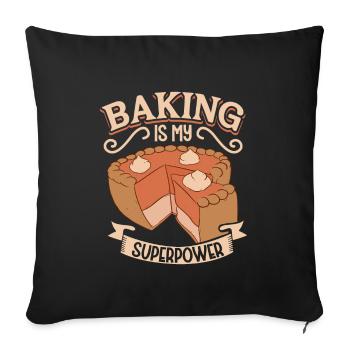 Baker Baking Cupcake Bread Cookies Kitchen Cooking - Sofa pillowcase 17,3'' x 17,3'' (45 x 45 cm) - black - Front