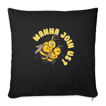 Honey beekeeping Beekeepers Honey bee apiary - Sofa pillowcase 17,3'' x 17,3'' (45 x 45 cm) - black - Front