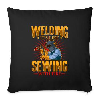 Welder Funny Funny Sweat Gift - Sofa pillowcase 17,3'' x 17,3'' (45 x 45 cm) - black - Front