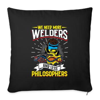 Welder Funny Funny Sweat Gift - Sofa pillowcase 17,3'' x 17,3'' (45 x 45 cm) - black - Front