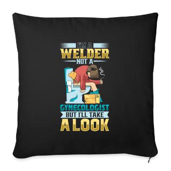 Welder Funny Funny Sweat Gift - Sofa pillowcase 17,3'' x 17,3'' (45 x 45 cm) - black - Front